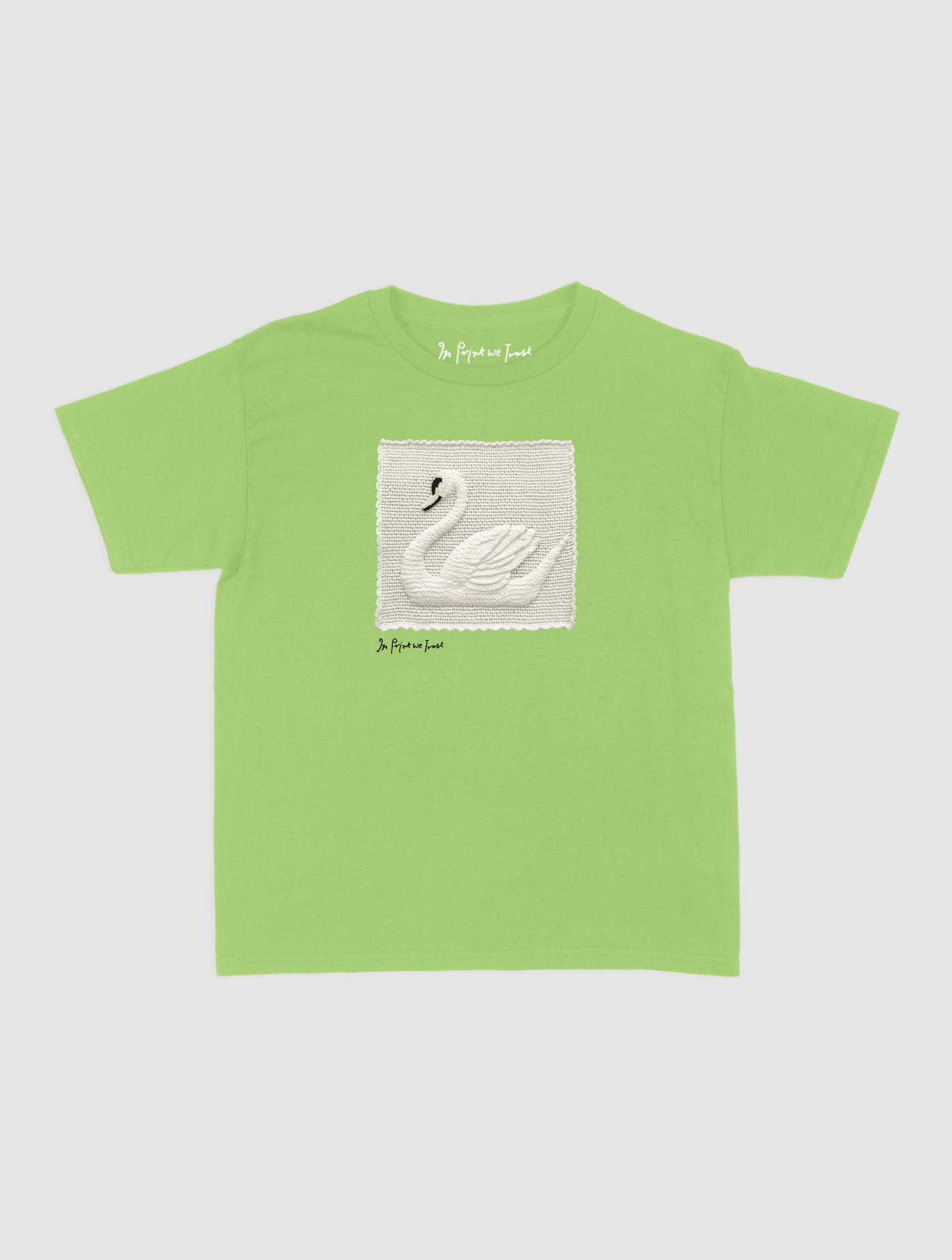 swan crochet baby tee - In Print We Trust