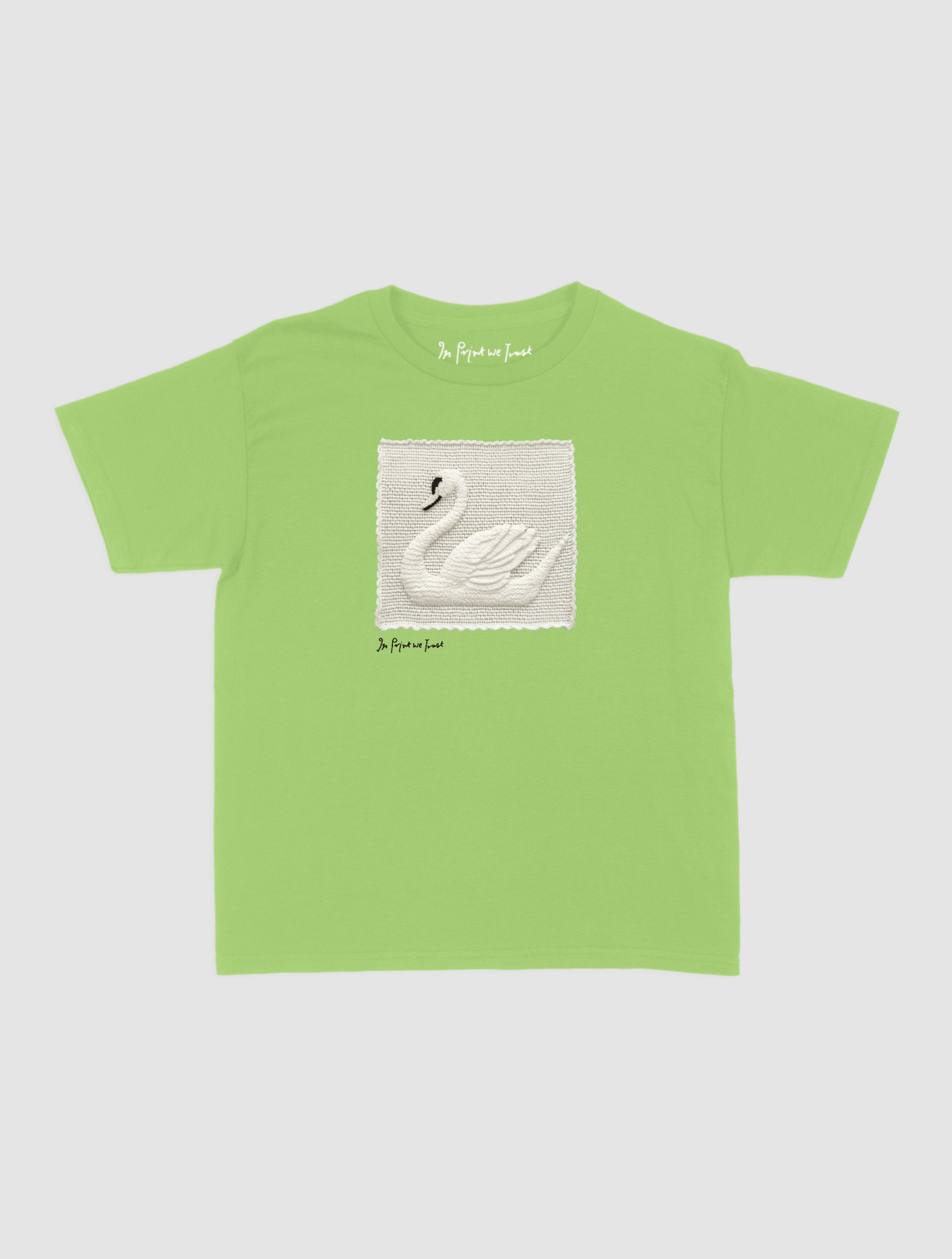 swan crochet baby tee - In Print We Trust