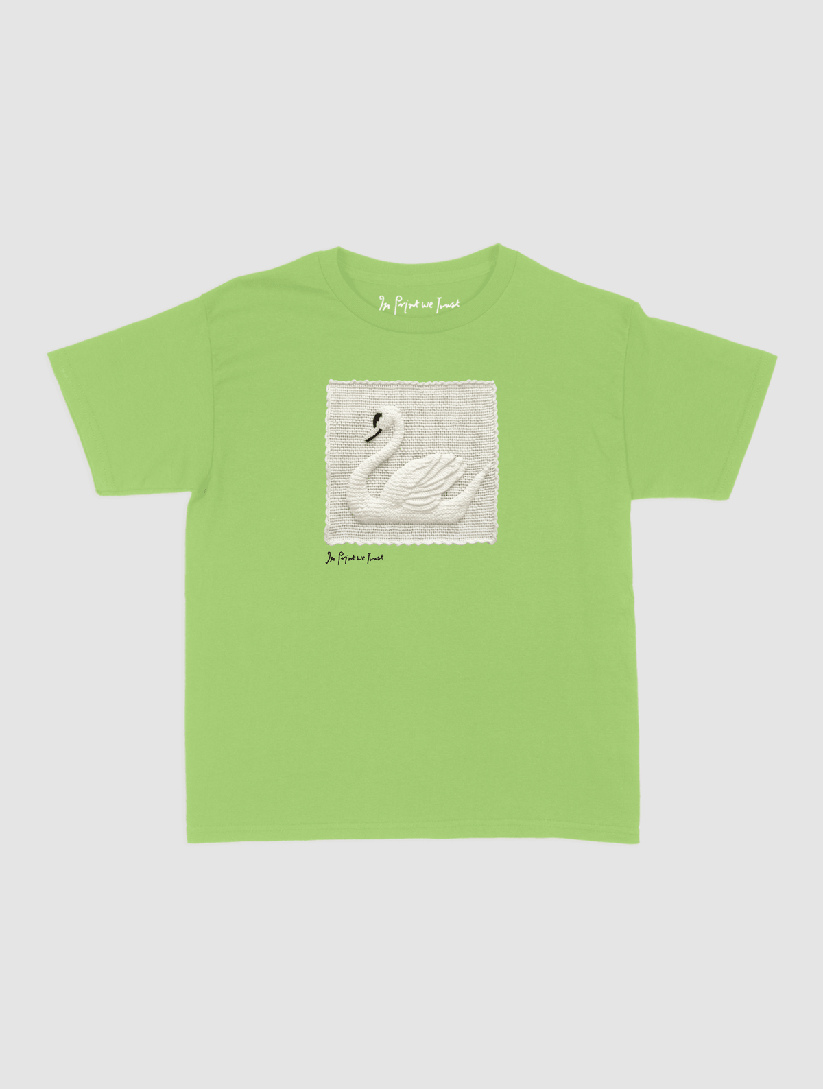 swan crochet baby tee - In Print We Trust