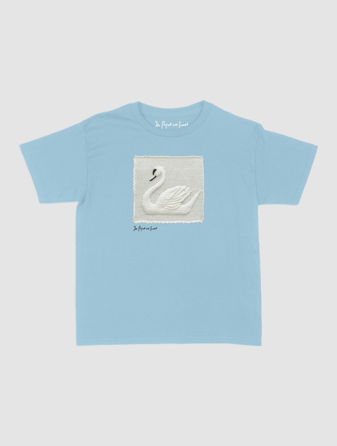 swan crochet baby tee - In Print We Trust