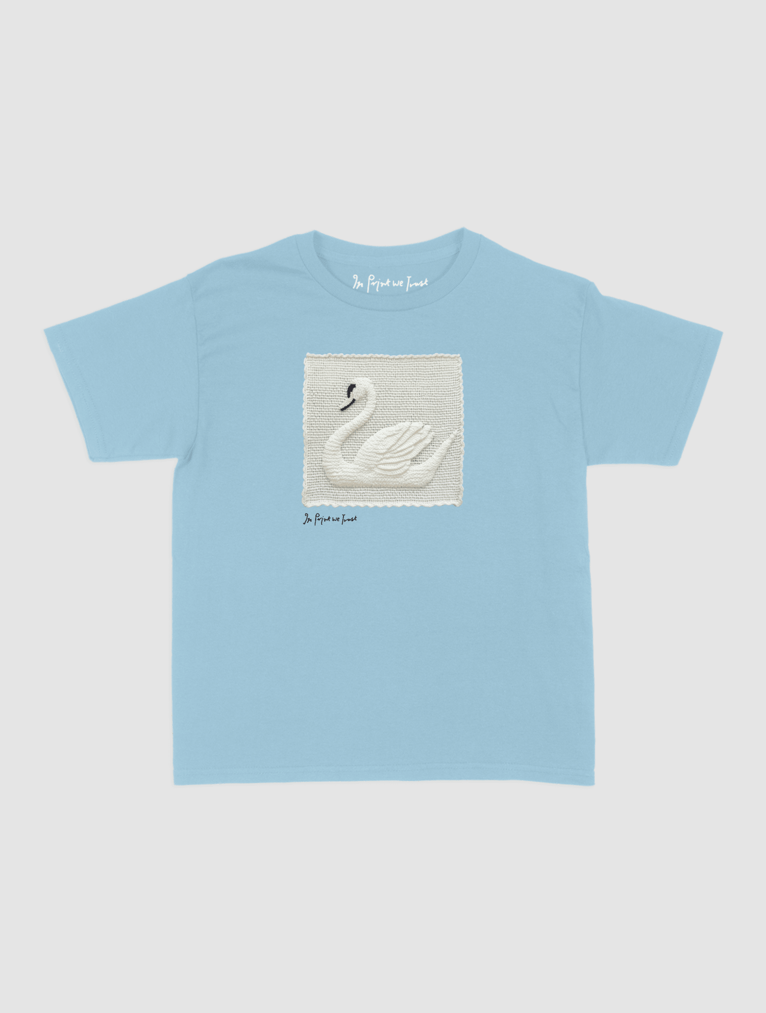 swan crochet baby tee - In Print We Trust