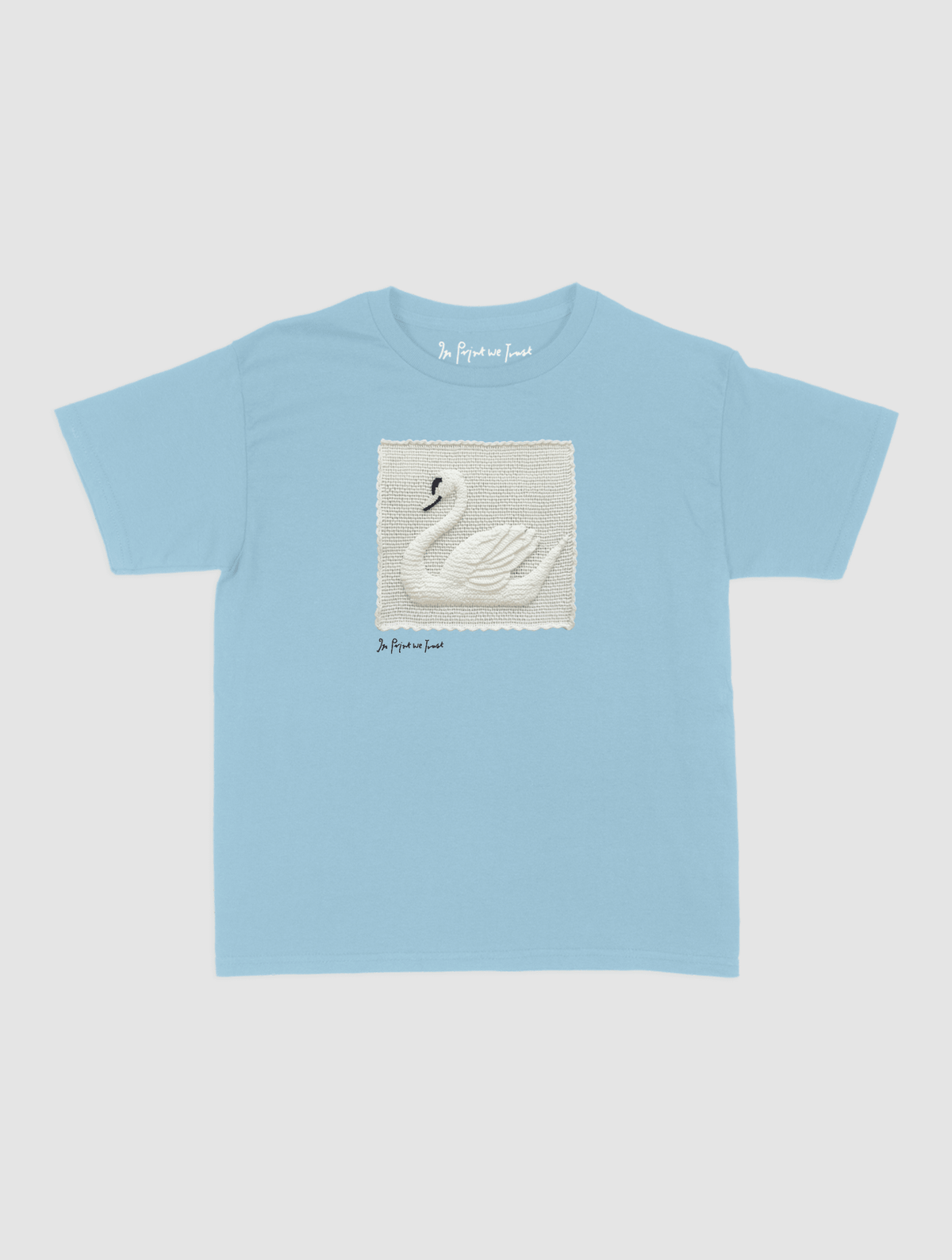 swan crochet baby tee - In Print We Trust