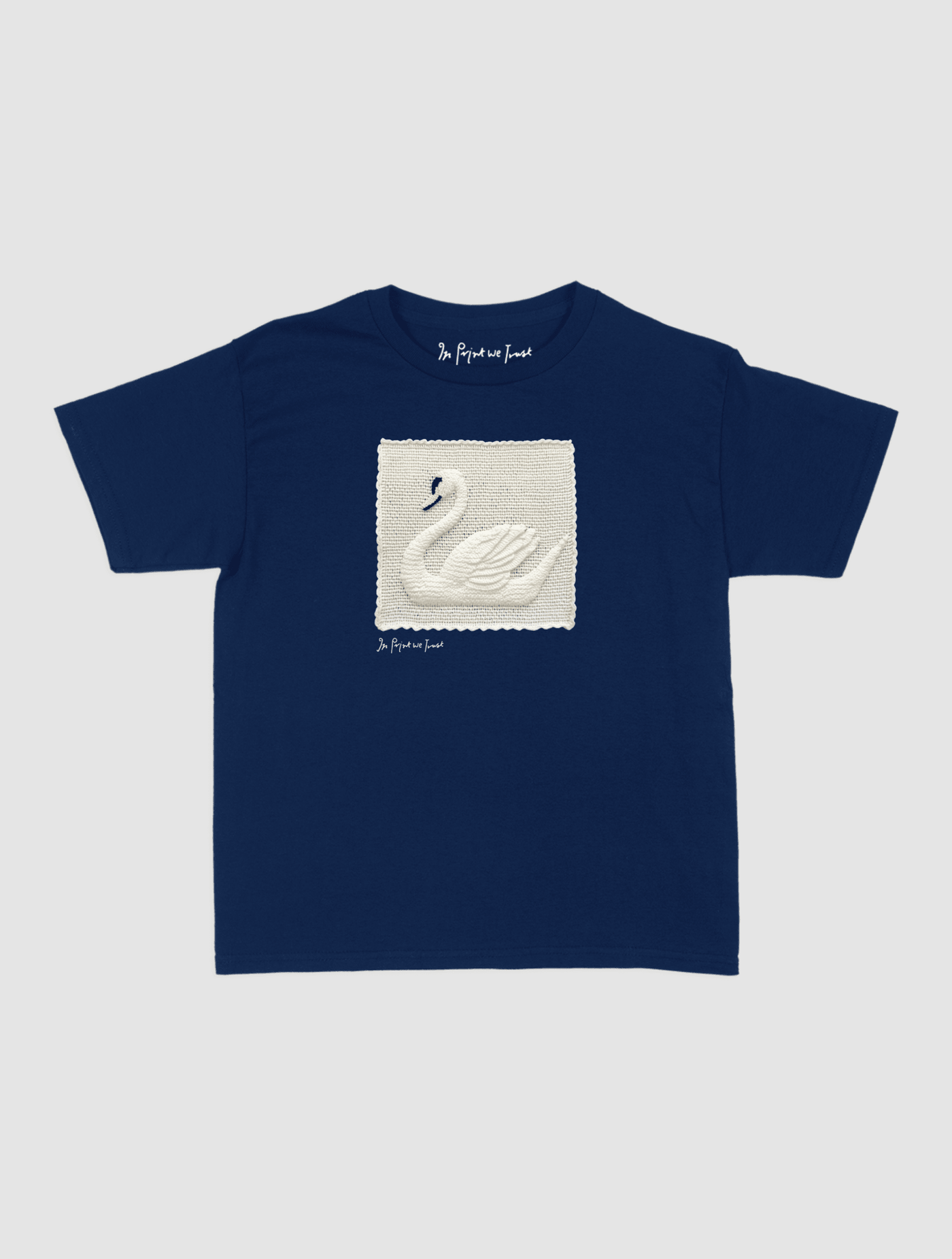 swan crochet baby tee - In Print We Trust