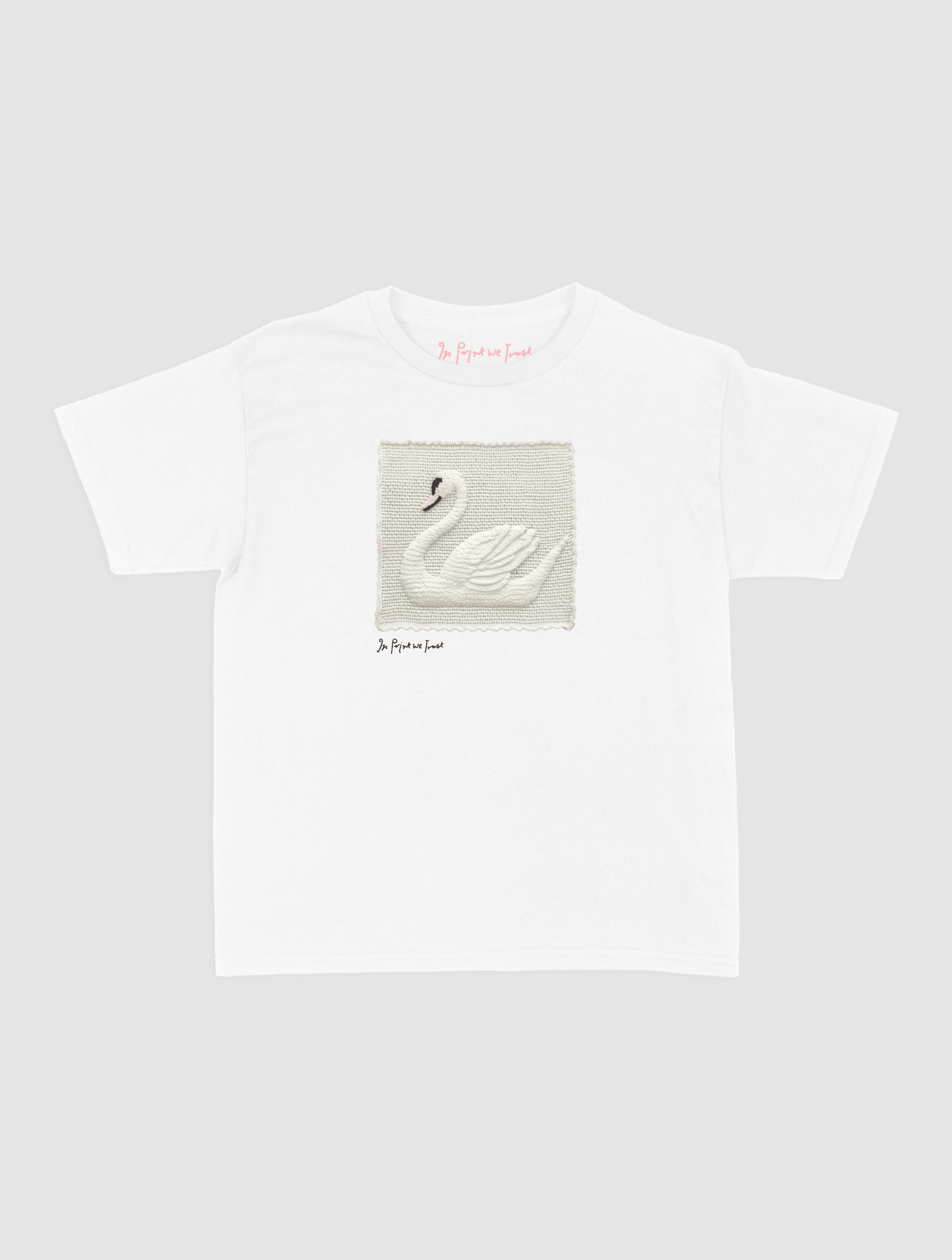 swan crochet baby tee - In Print We Trust