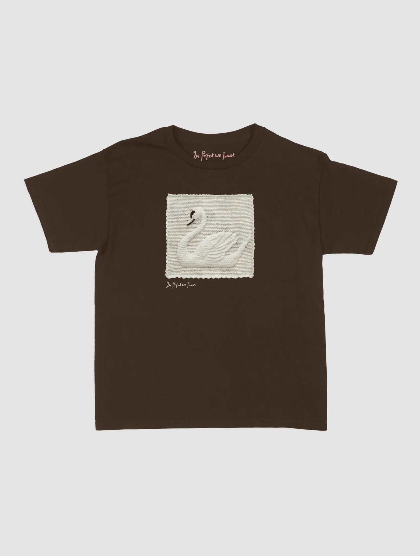 swan crochet baby tee - In Print We Trust