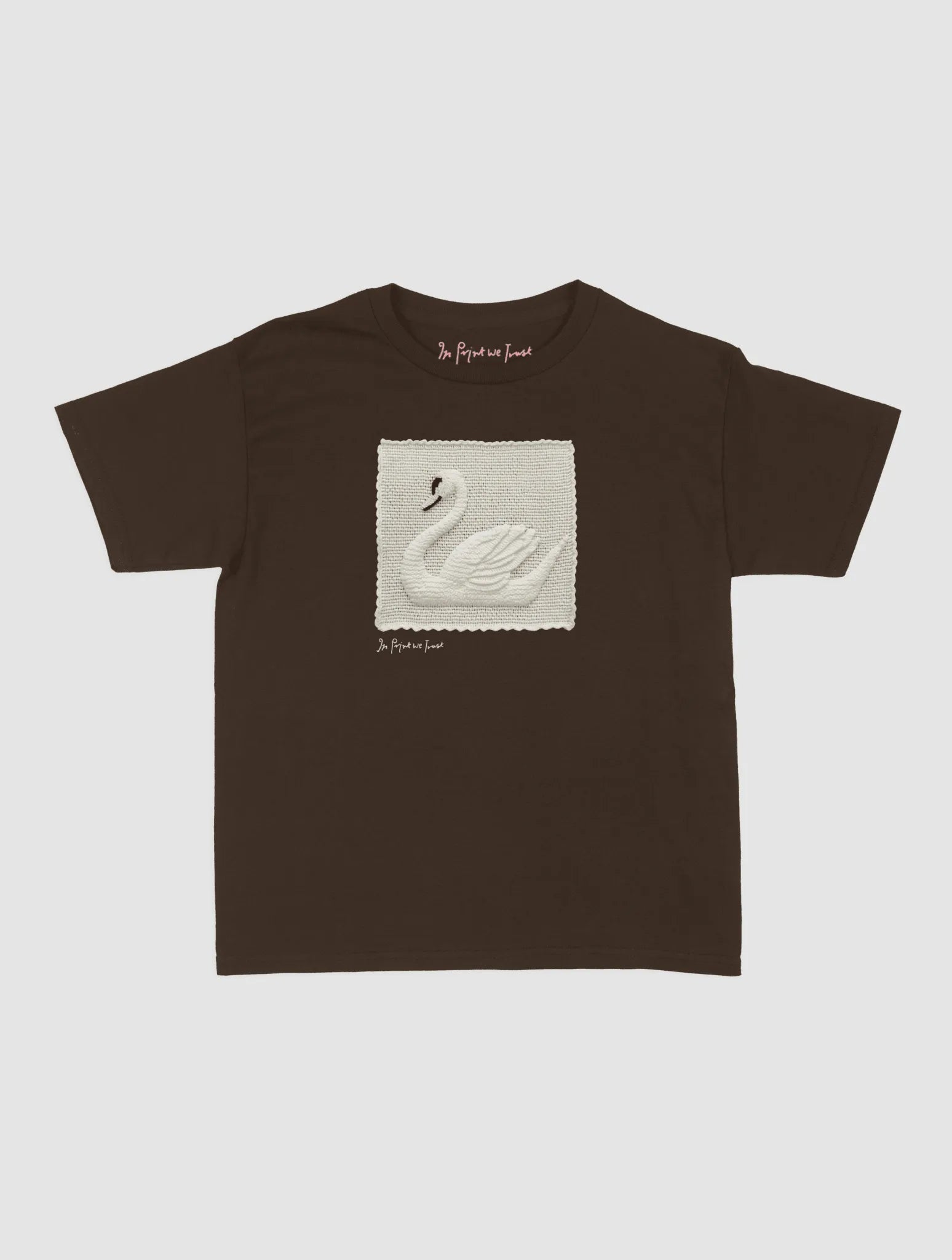 swan crochet baby tee - In Print We Trust