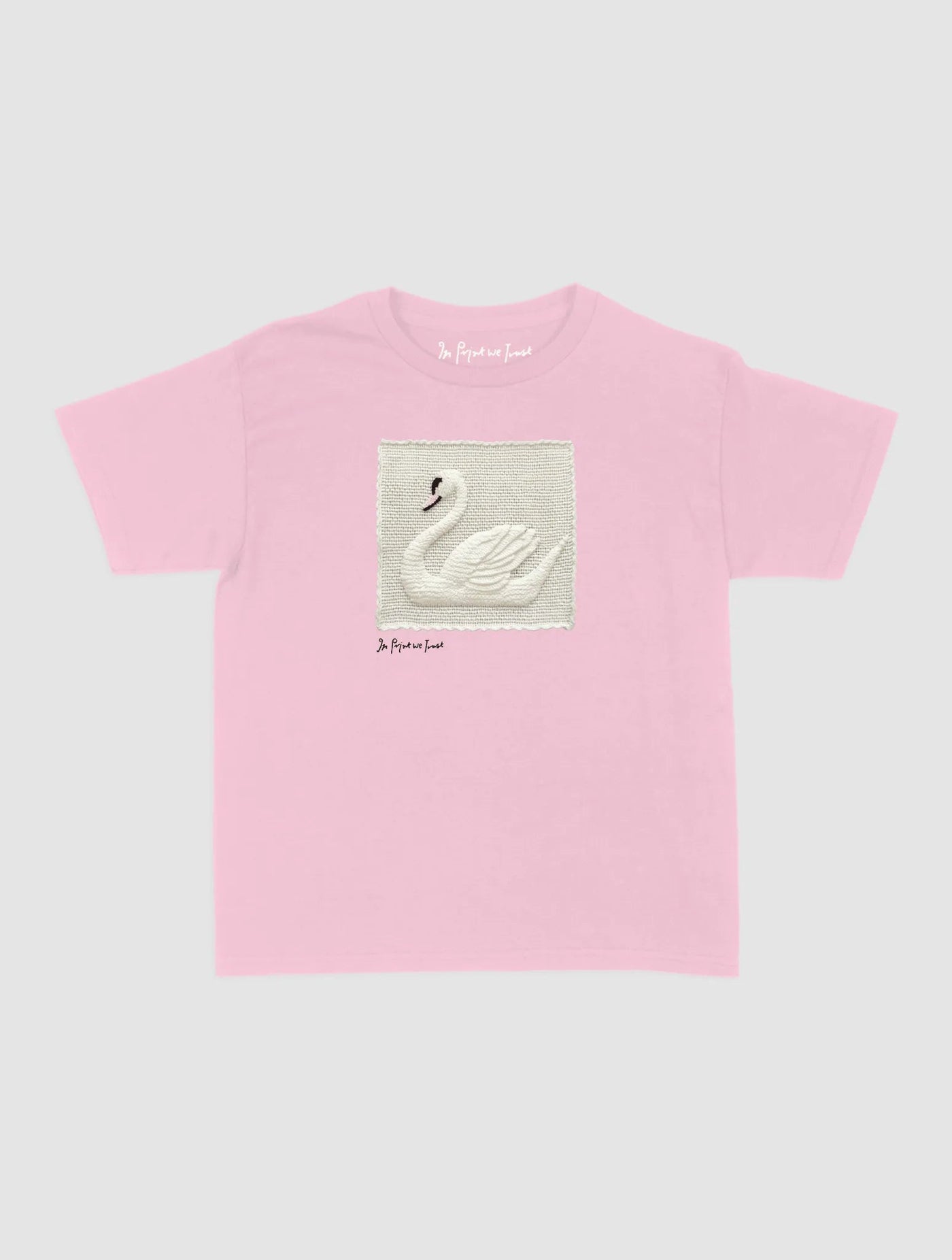 swan crochet baby tee - In Print We Trust