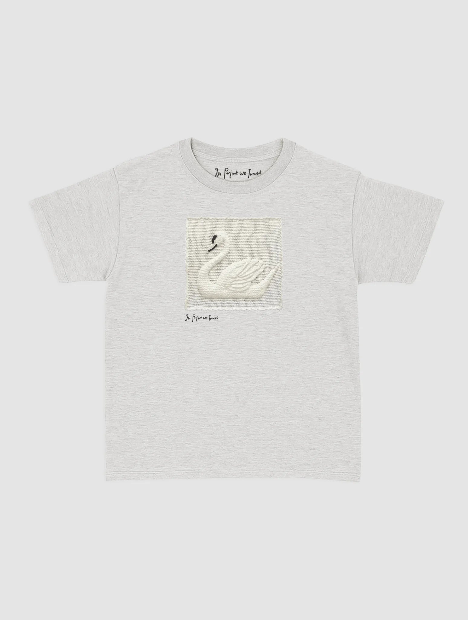 swan crochet baby tee - In Print We Trust