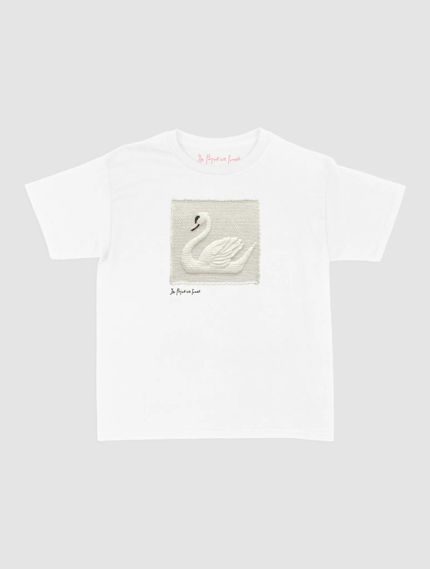 swan crochet baby tee - In Print We Trust