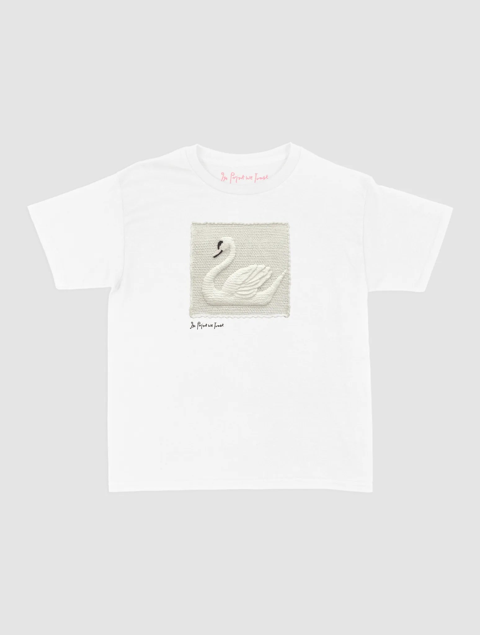 swan crochet baby tee - In Print We Trust