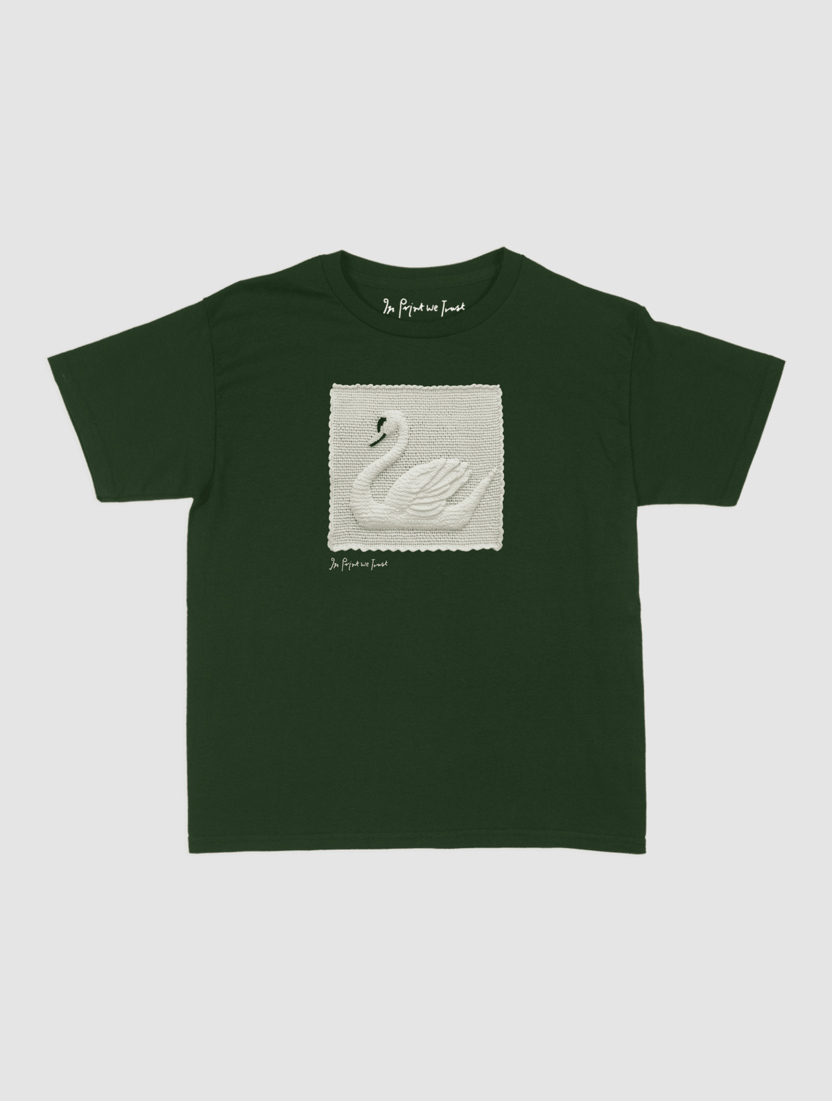 swan crochet baby tee - In Print We Trust