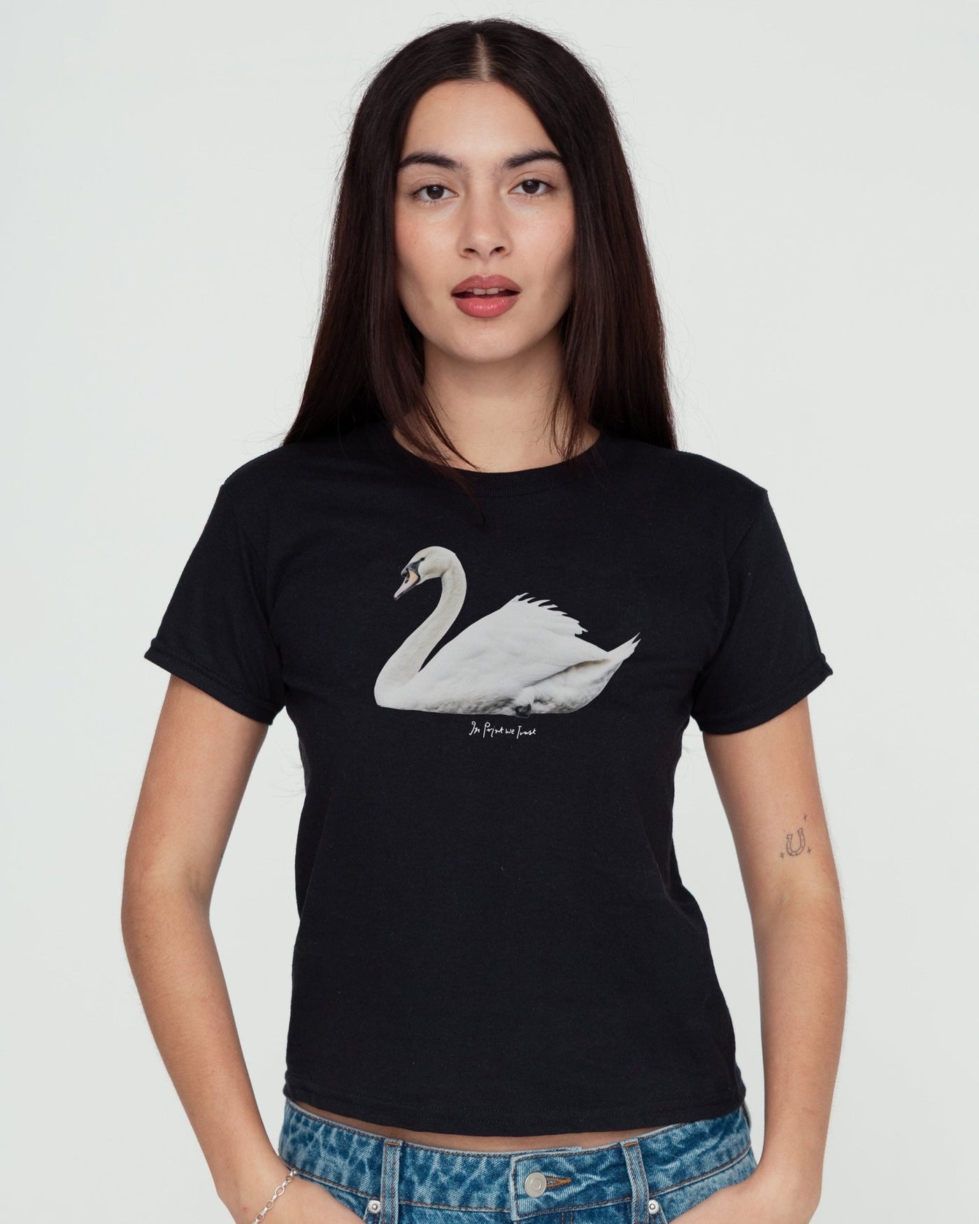swan song baby tee - In Print We Trust