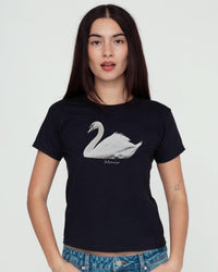 swan song baby tee - In Print We Trust