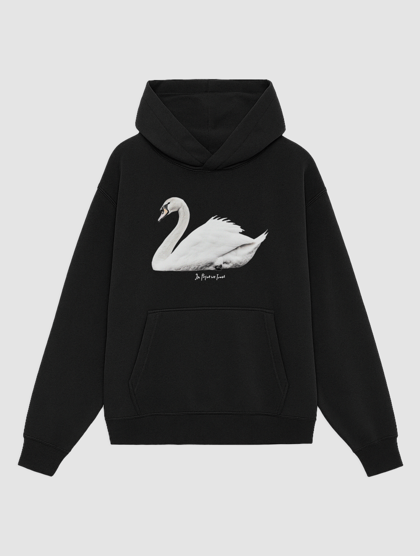 swan song black hoodie - In Print We Trust