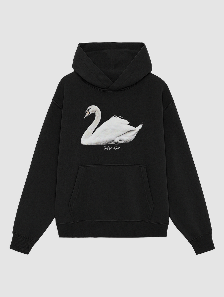 swan song black hoodie - In Print We Trust