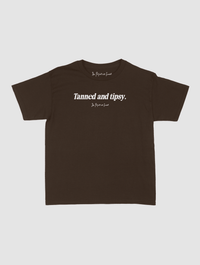 tanned and tipsy baby tee - In Print We Trust