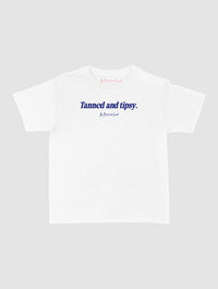 tanned and tipsy baby tee - In Print We Trust