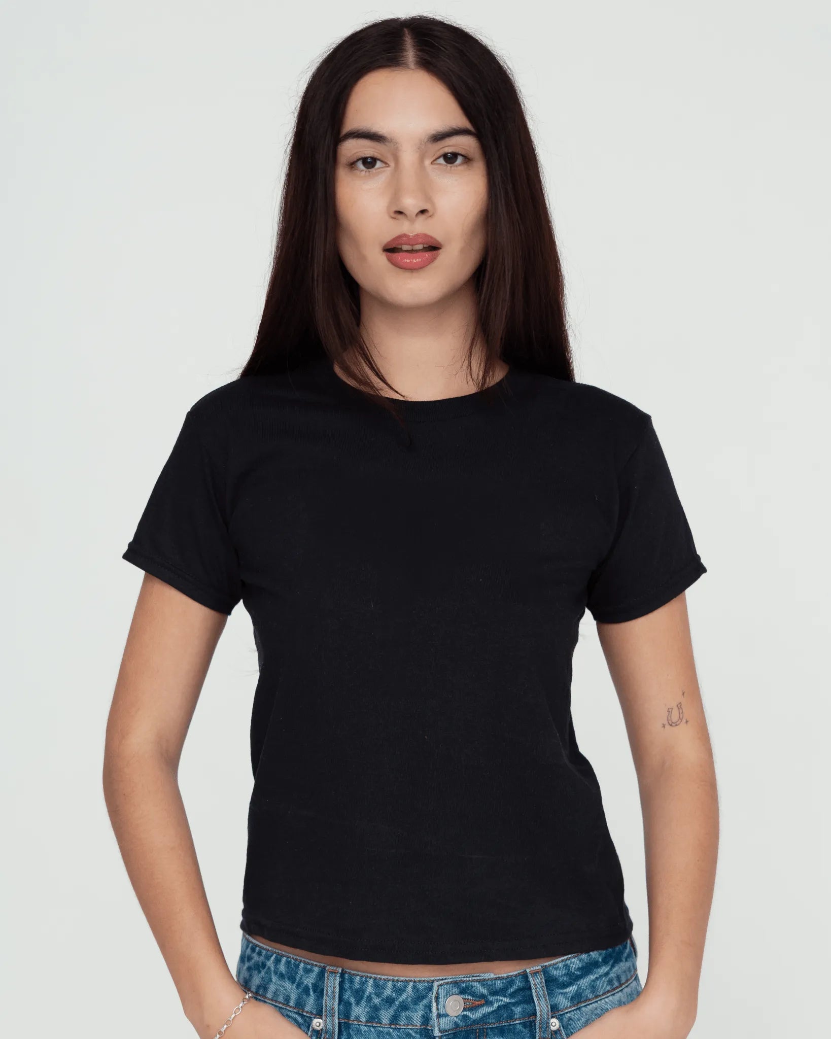 tape baby tee - In Print We Trust