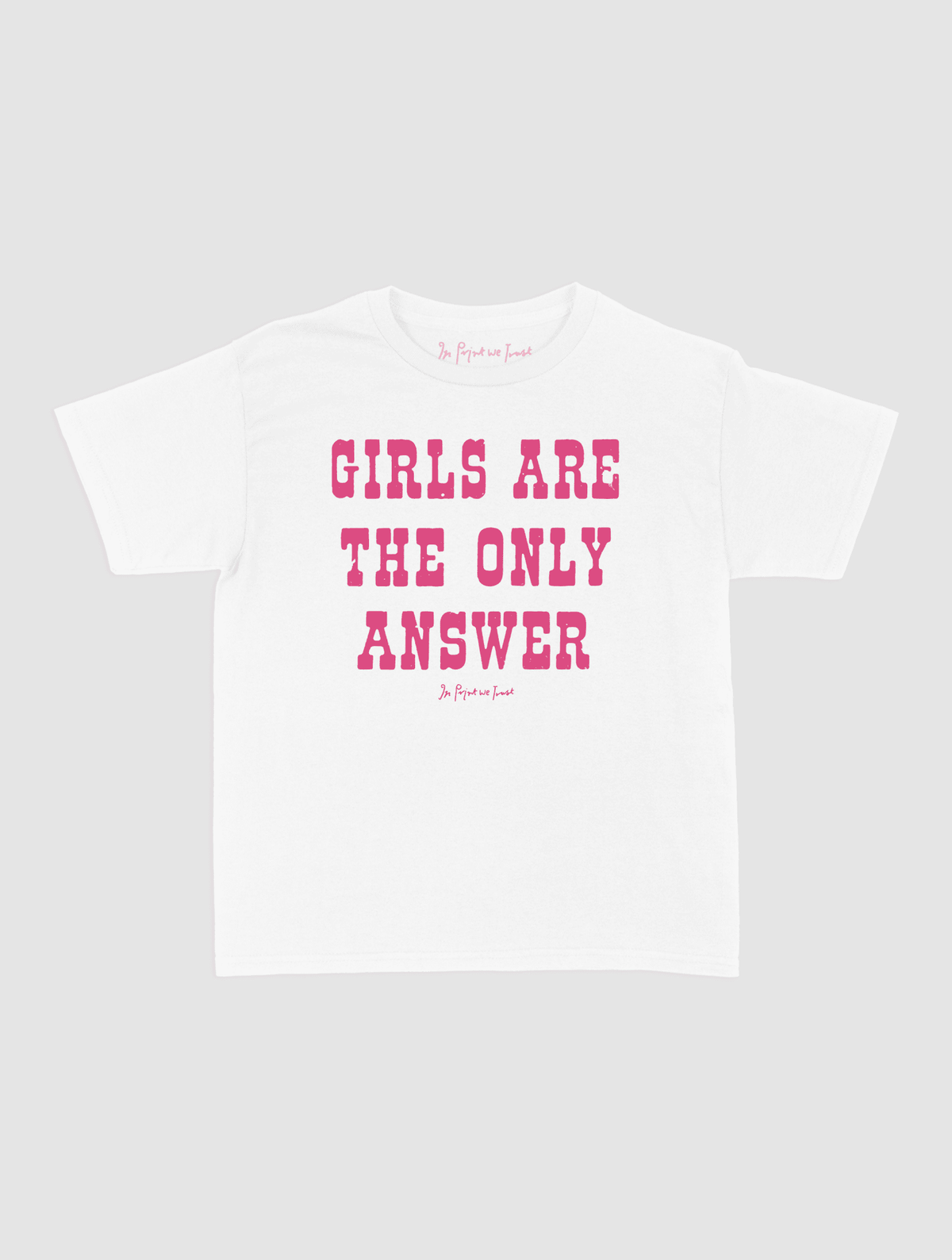 the only answer baby tee - In Print We Trust