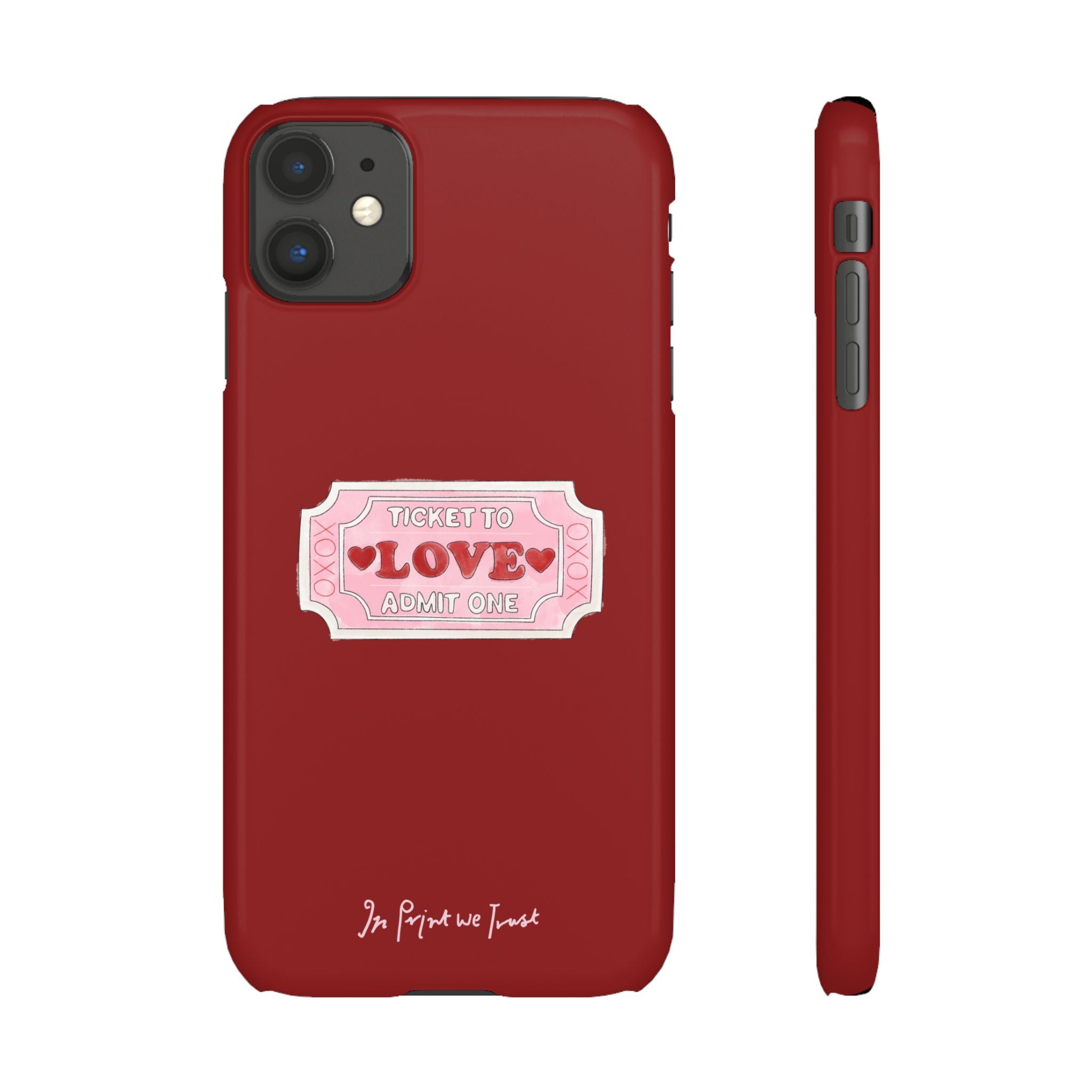 ticket to love iPhone case - In Print We Trust