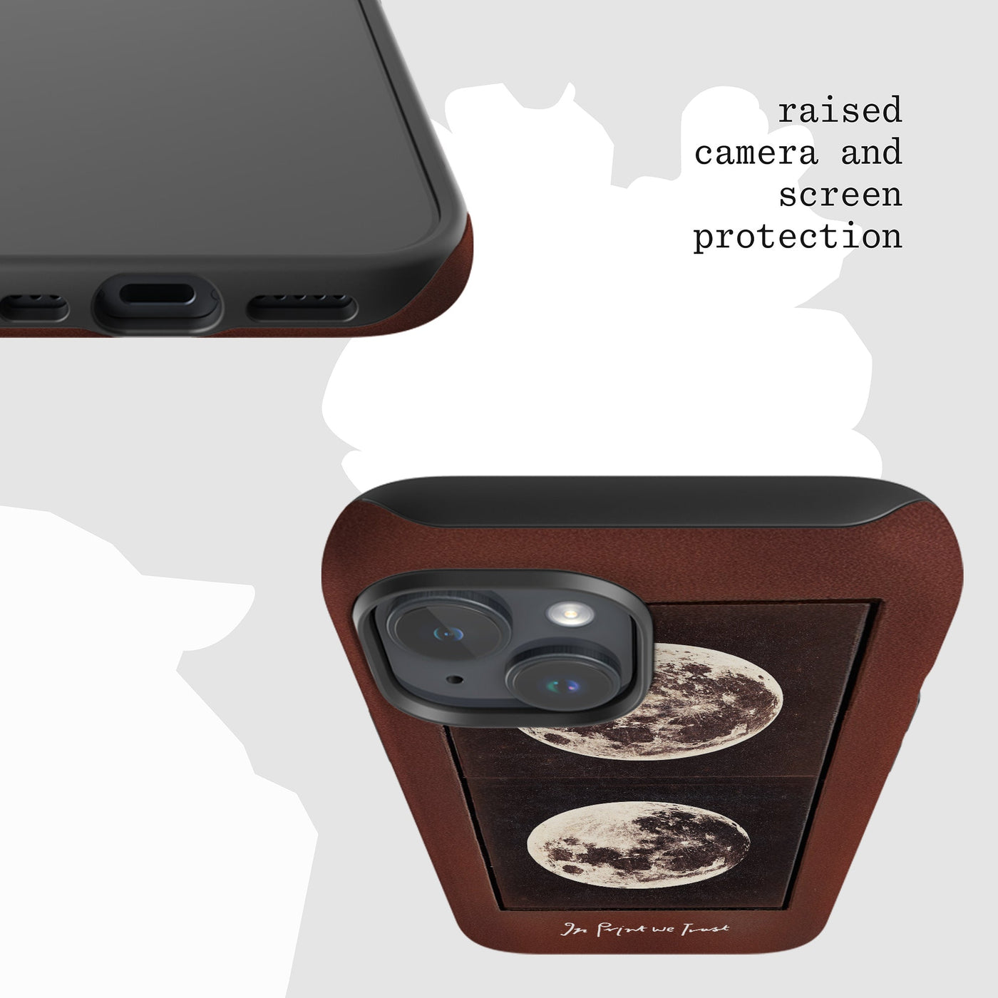 two moons tough iPhone case - In Print We Trust