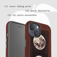 two moons tough iPhone case - In Print We Trust