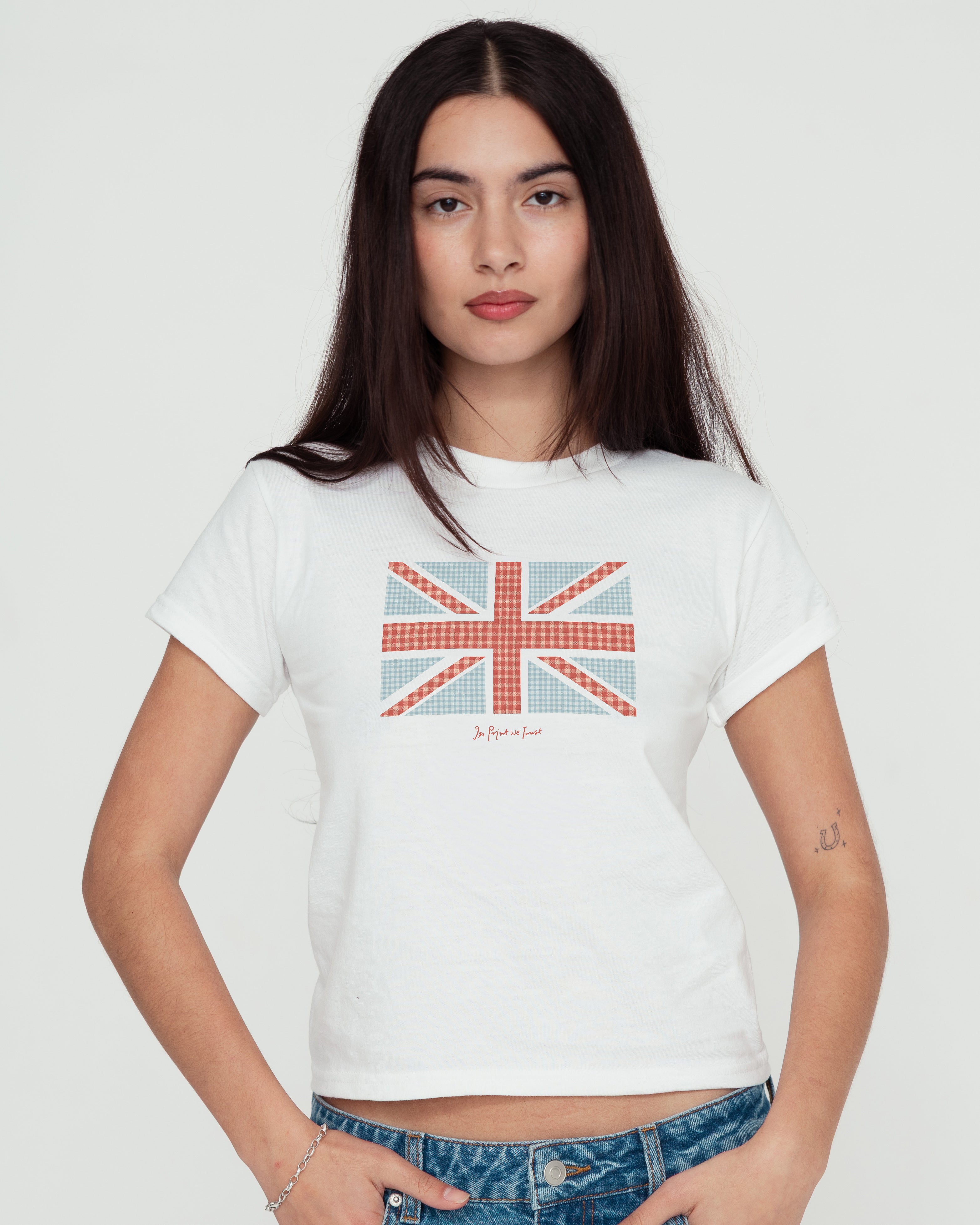 union jack baby tee