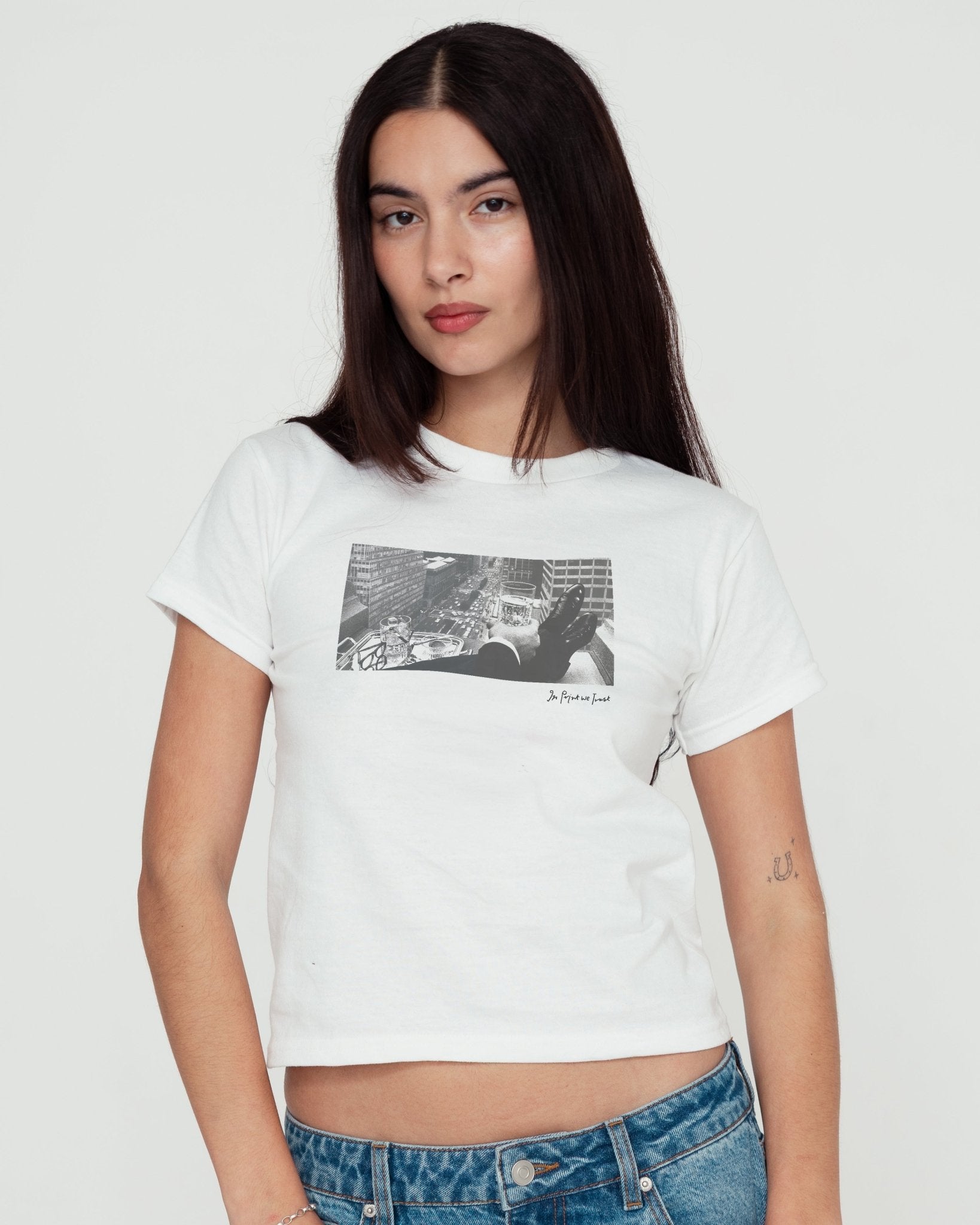 wall street baby tee - In Print We Trust