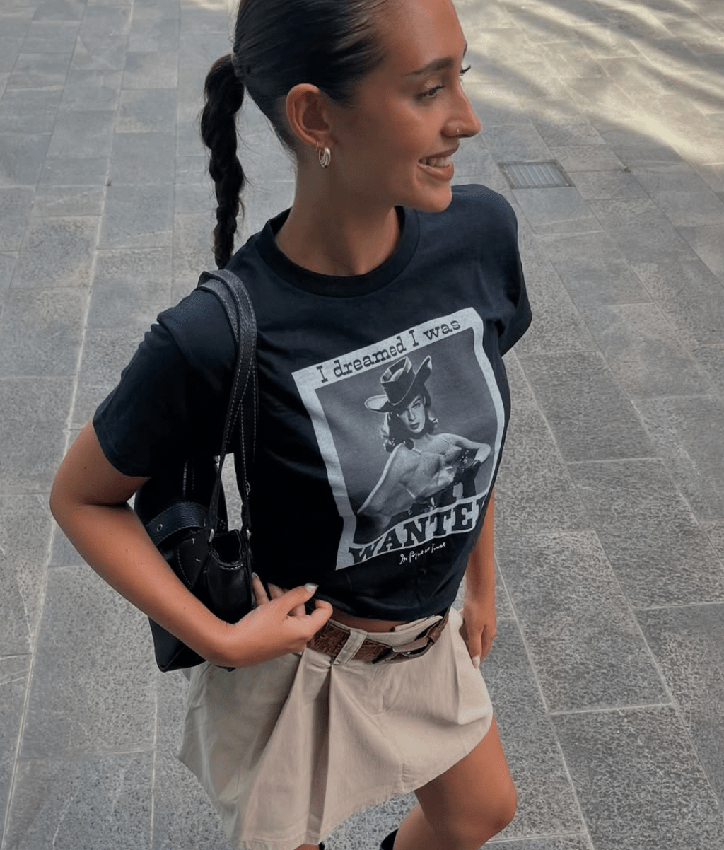 wanted baby tee - In Print We Trust