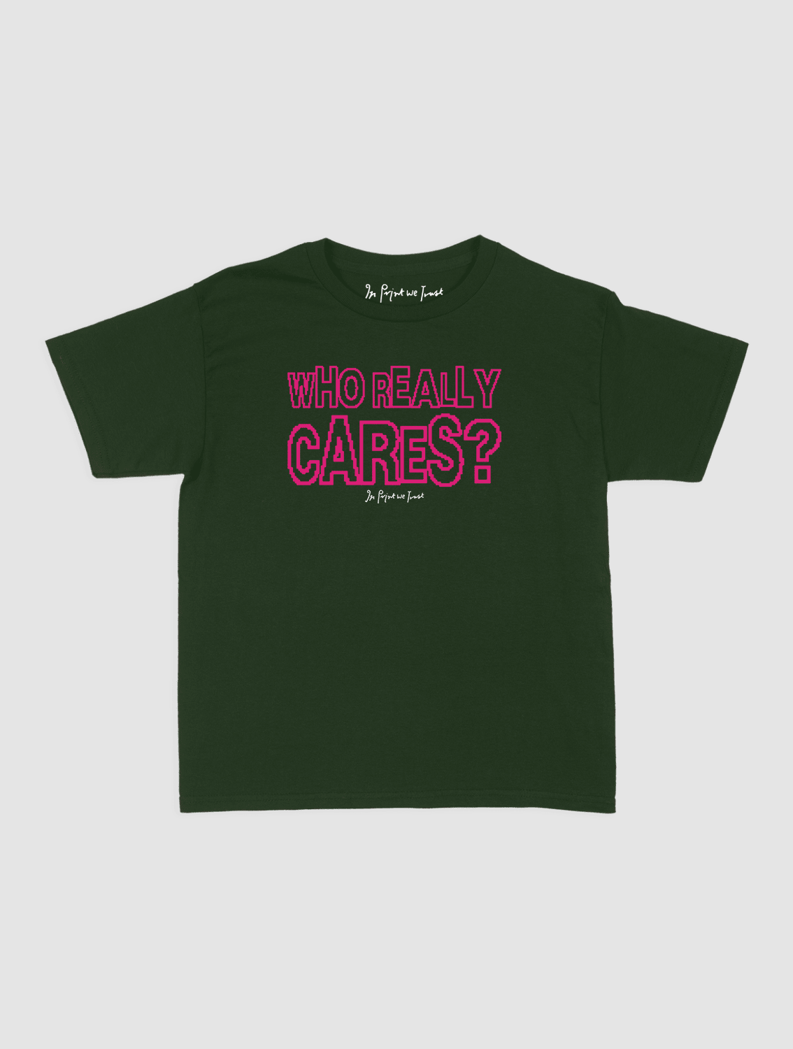 who really cares baby tee - In Print We Trust