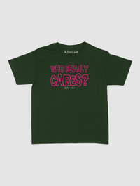 who really cares baby tee - In Print We Trust