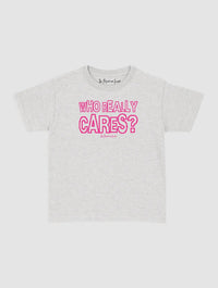 who really cares baby tee - In Print We Trust