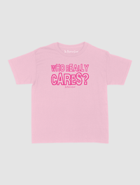 who really cares baby tee - In Print We Trust