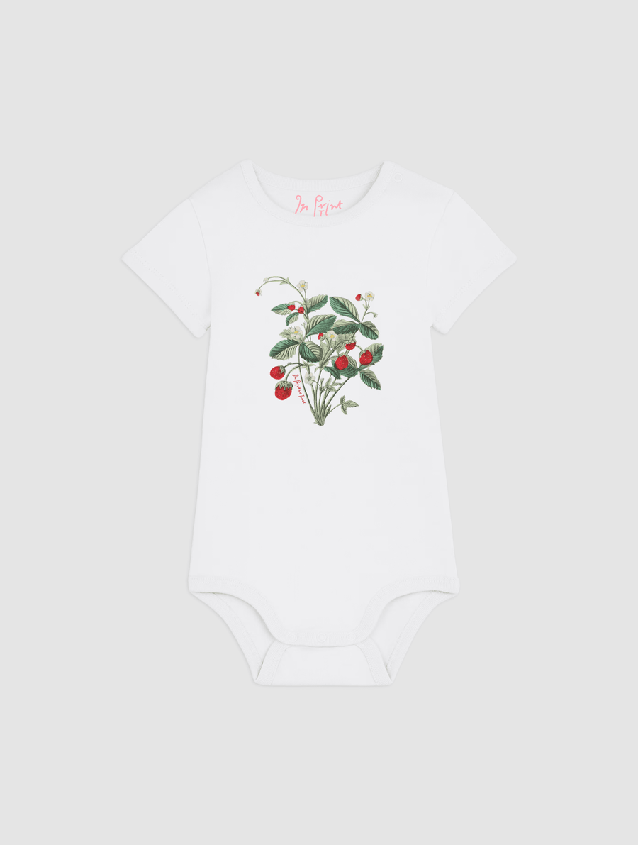 wild strawberry bodysuit for babies - In Print We Trust