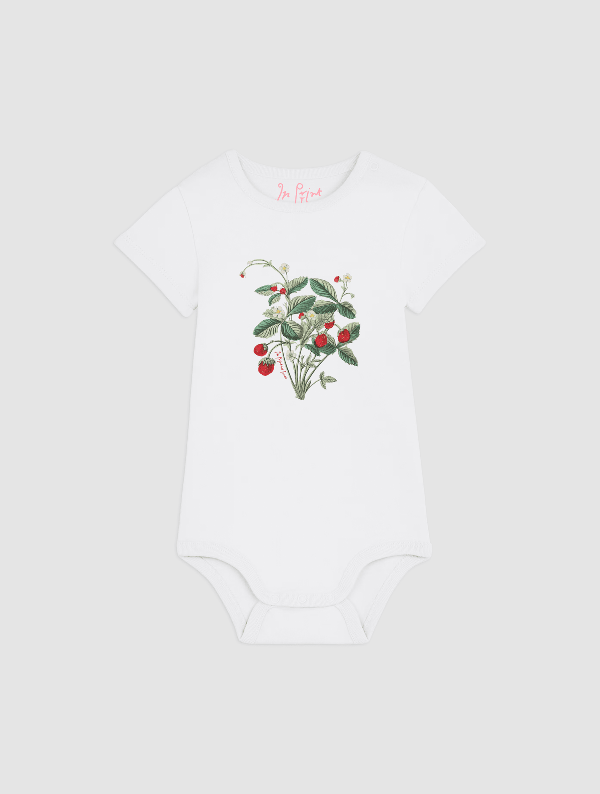 wild strawberry bodysuit for babies - In Print We Trust