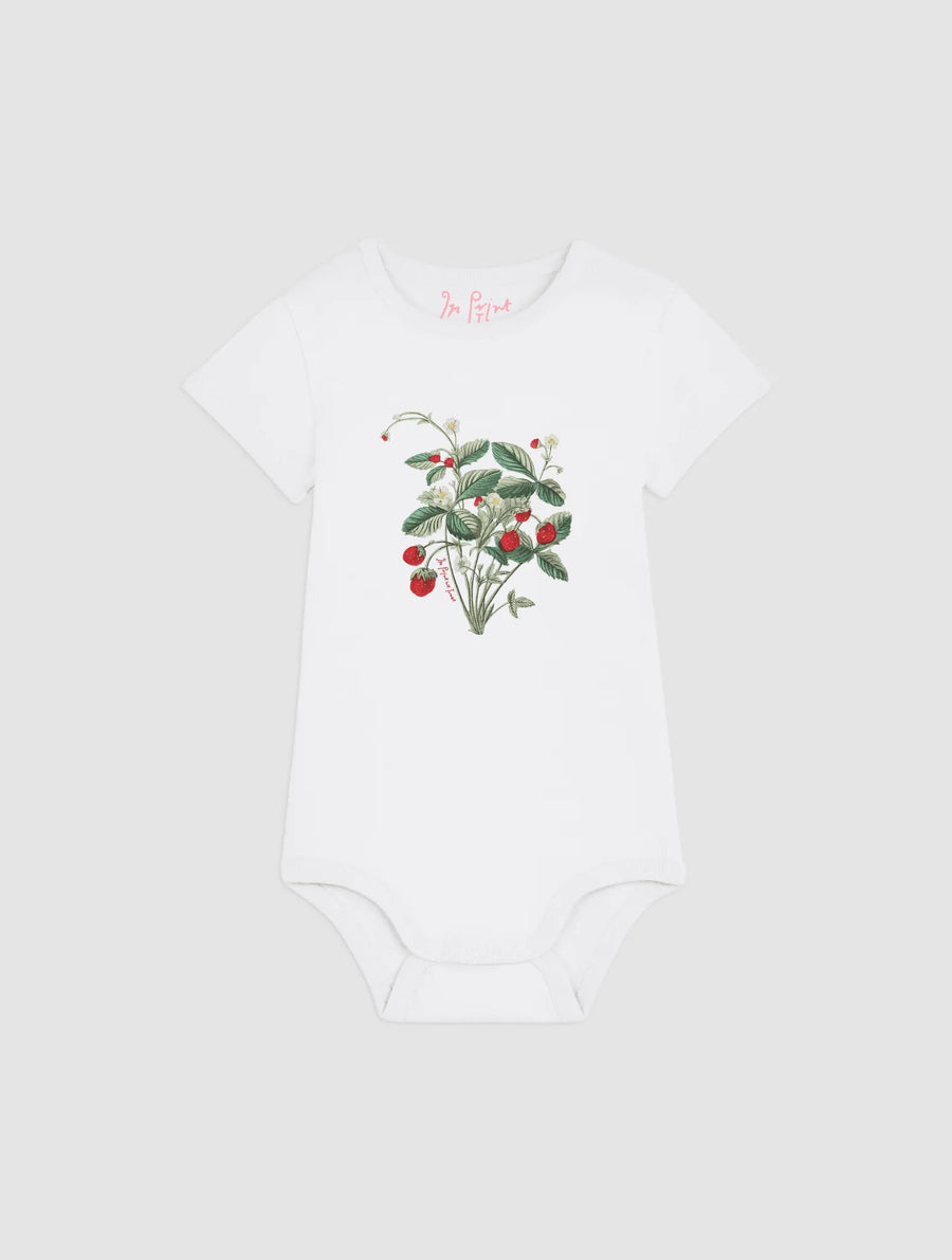 wild strawberry bodysuit for babies - In Print We Trust