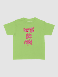 worth the risk! baby tee - In Print We Trust