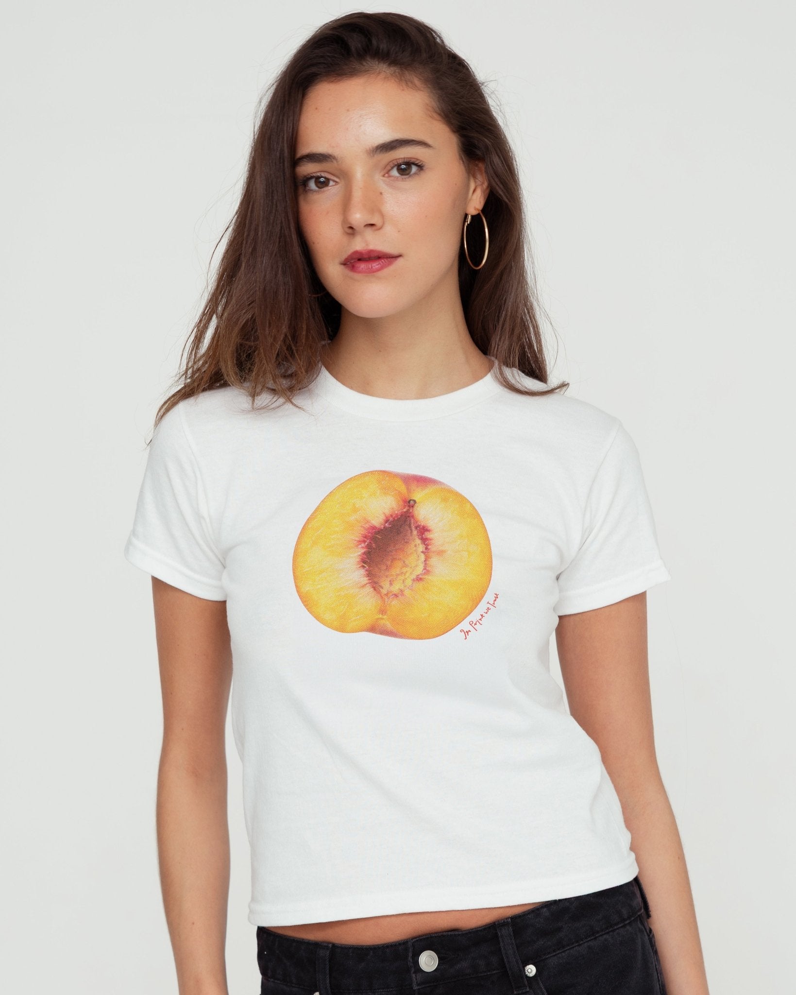 you're a peach! baby tee - In Print We Trust