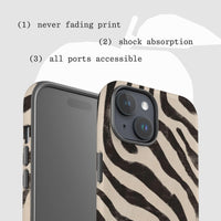 zebra tough iPhone case - In Print We Trust