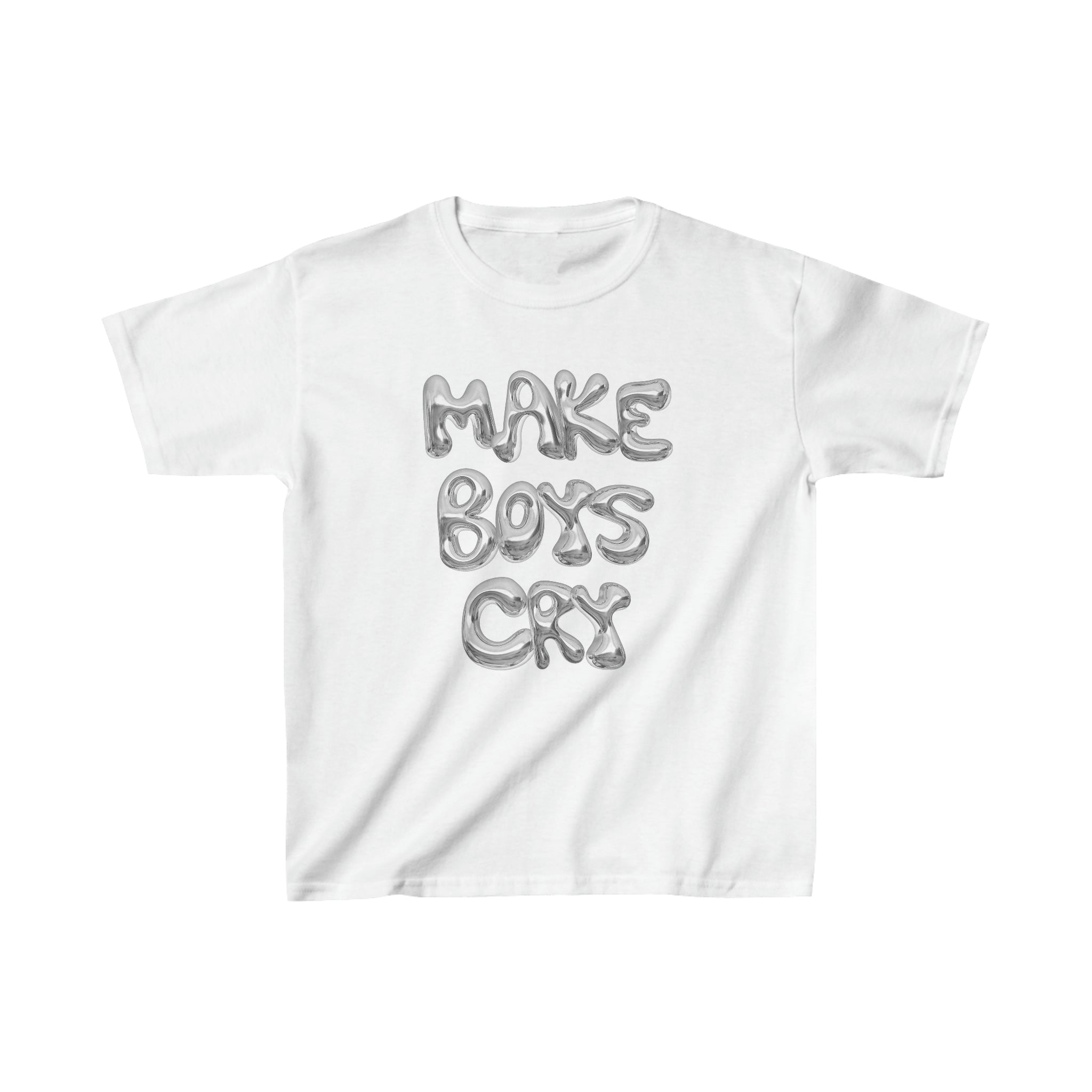 'MAKE BOYS CRY' baby tee - In Print We Trust