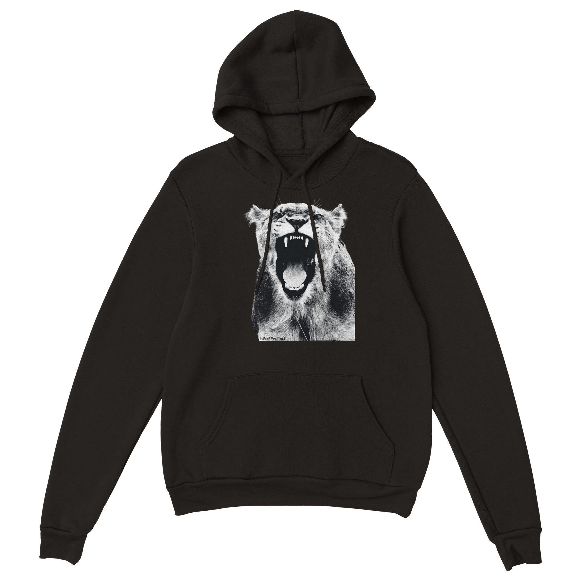 In lang we trust black outlet hoodie